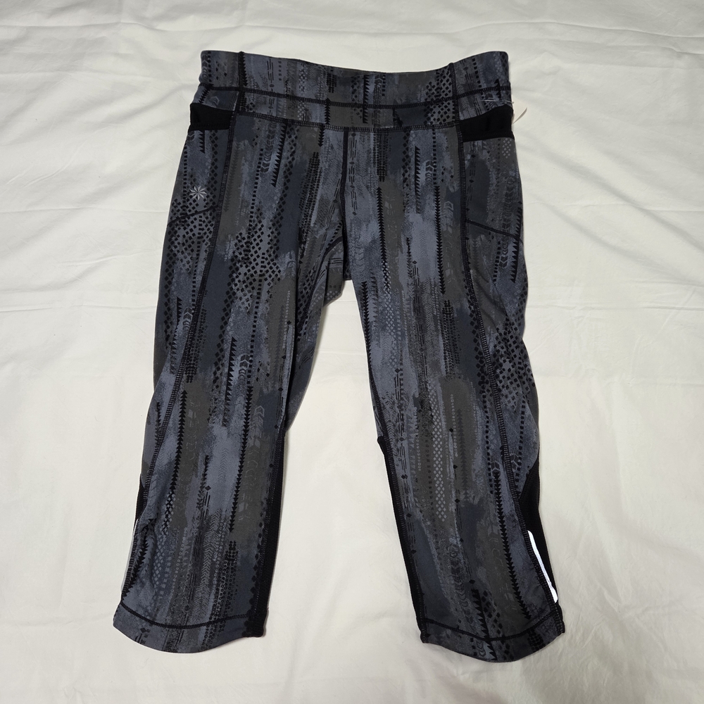 Athleta Black and Gray Patterned Leggings